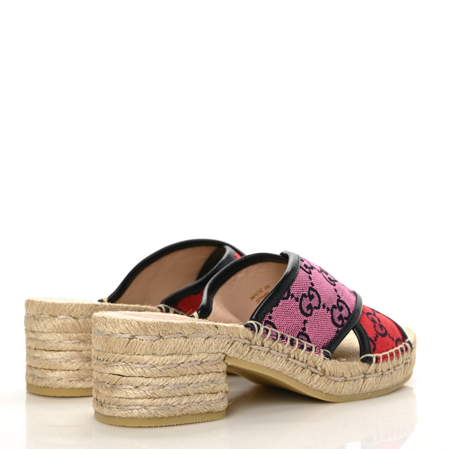 Monogram Multicolor Criss Cross Espadrille Sandals 35.5 Blue Pink Red