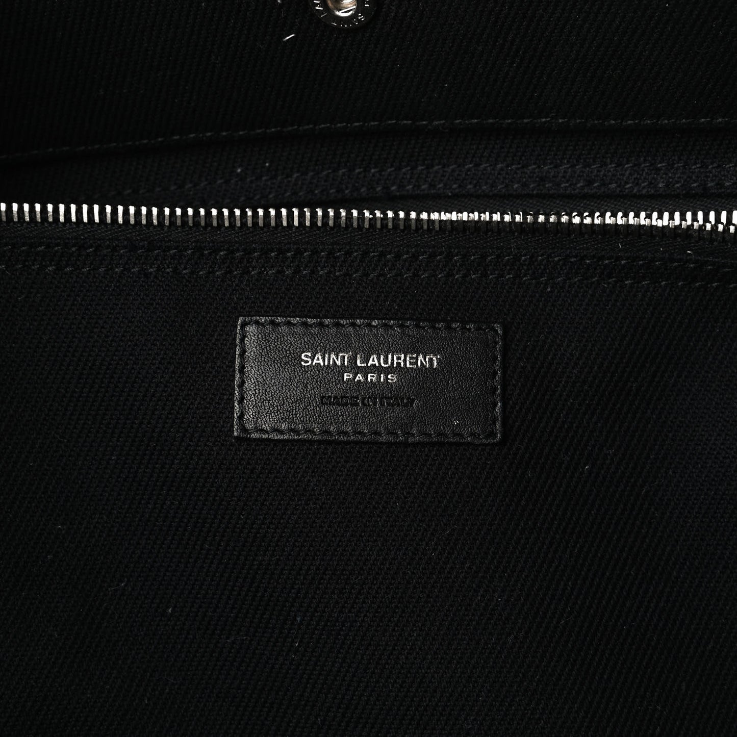 Linen Calfskin Rive Gauche Tote Black