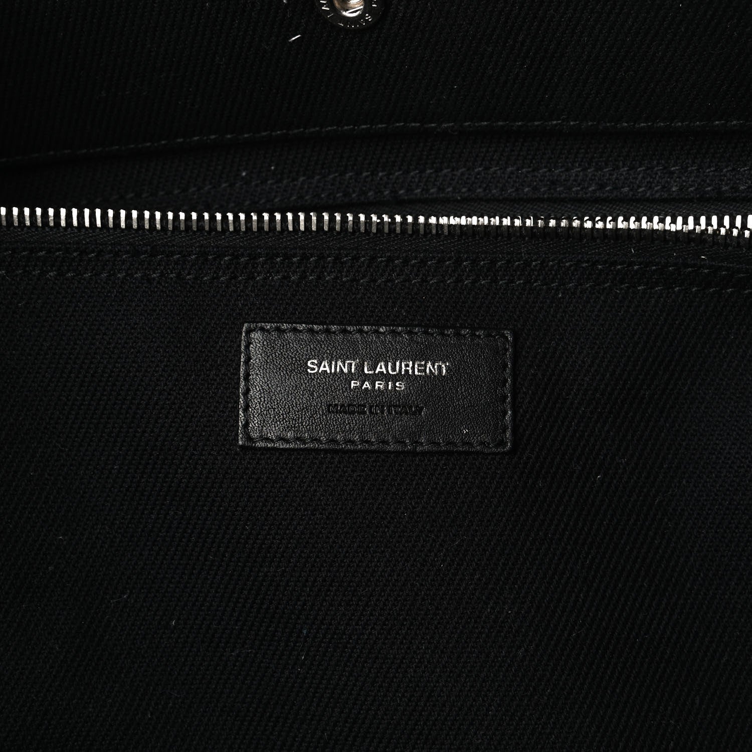 Saint Laurent Linen Calfskin Rive Gauche Tote Black 6 of 18
