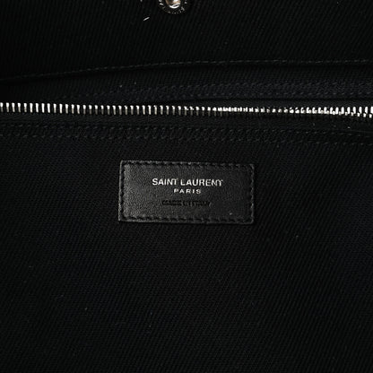 Saint Laurent Linen Calfskin Rive Gauche Tote Black 6 of 18