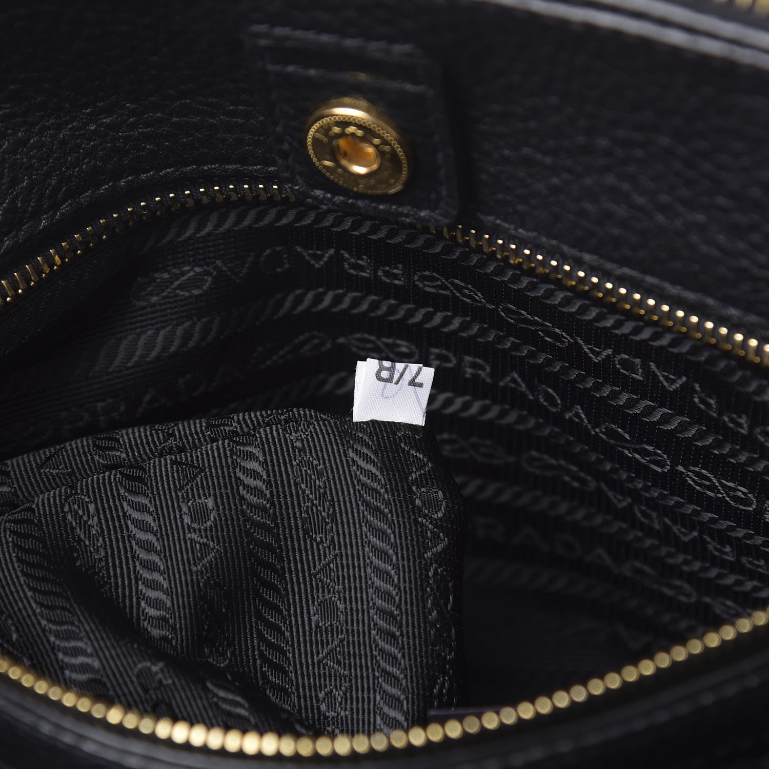 Prada Vitello Daino Tote Black 10 of 17