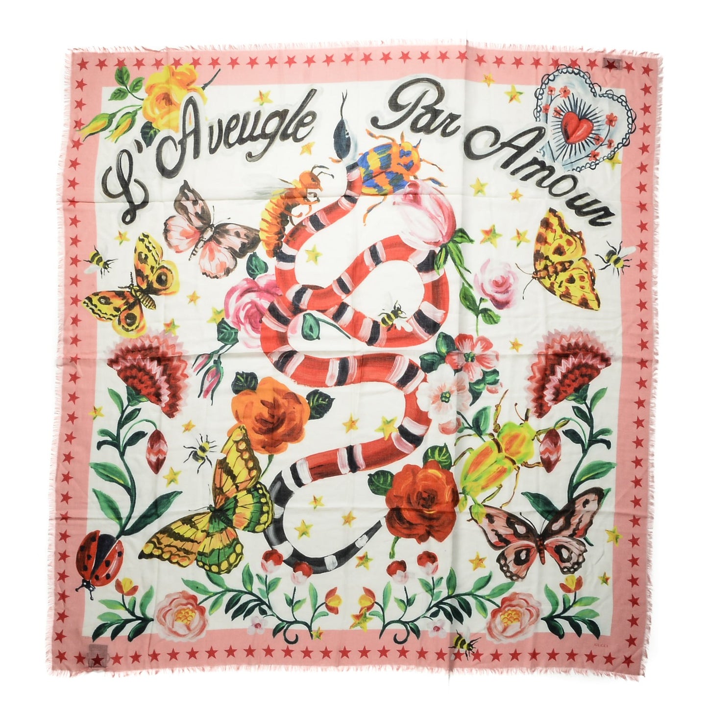 Modal Silk Garden Print Shawl White