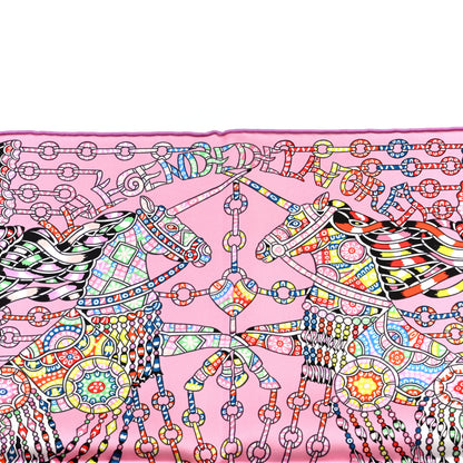 Hermes Silk La Legende de La Foret Scarf 90 Rose Bleu Black 5 of 6