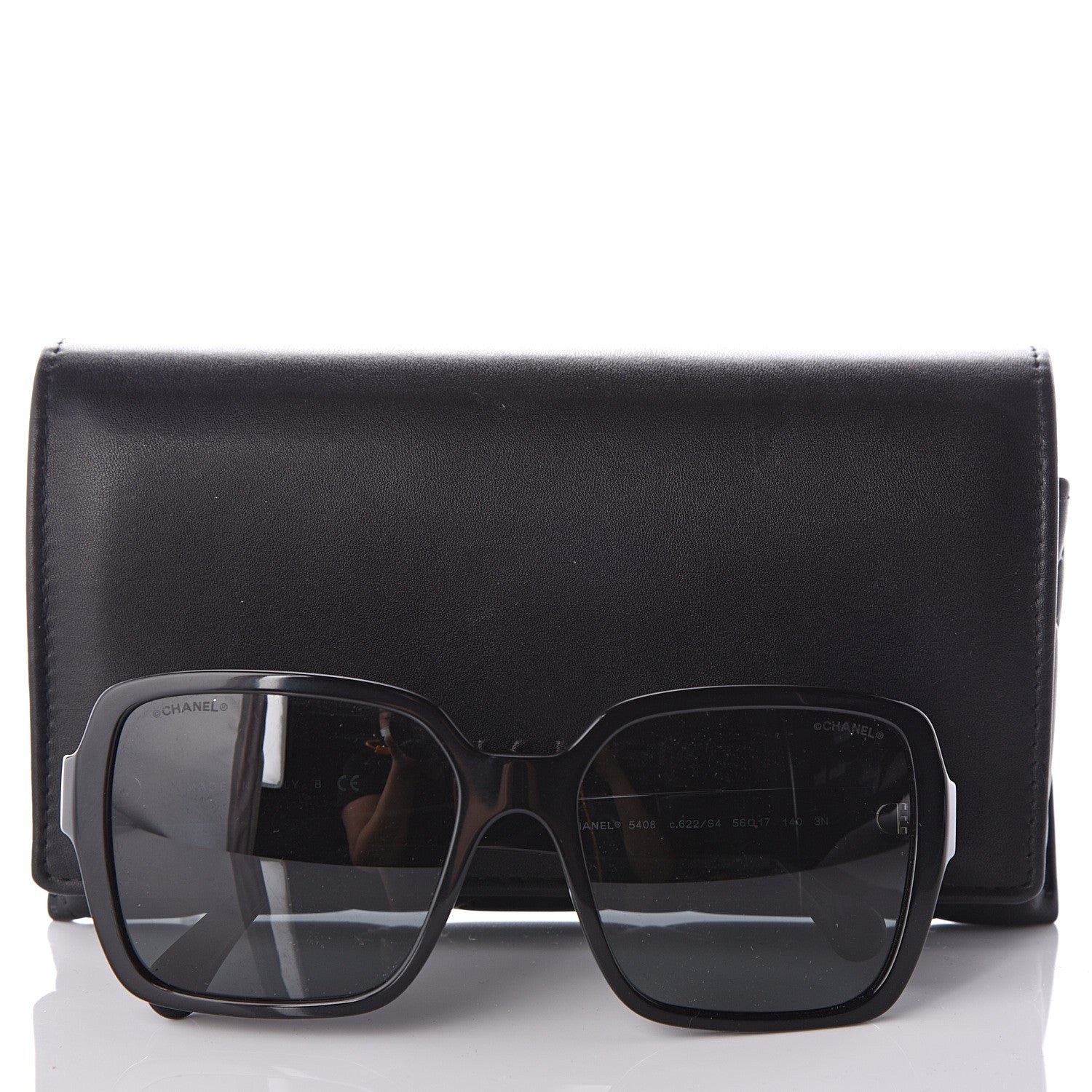 Chanel Acetate Polarized Square Sunglasses 5408 Black 9 of 9