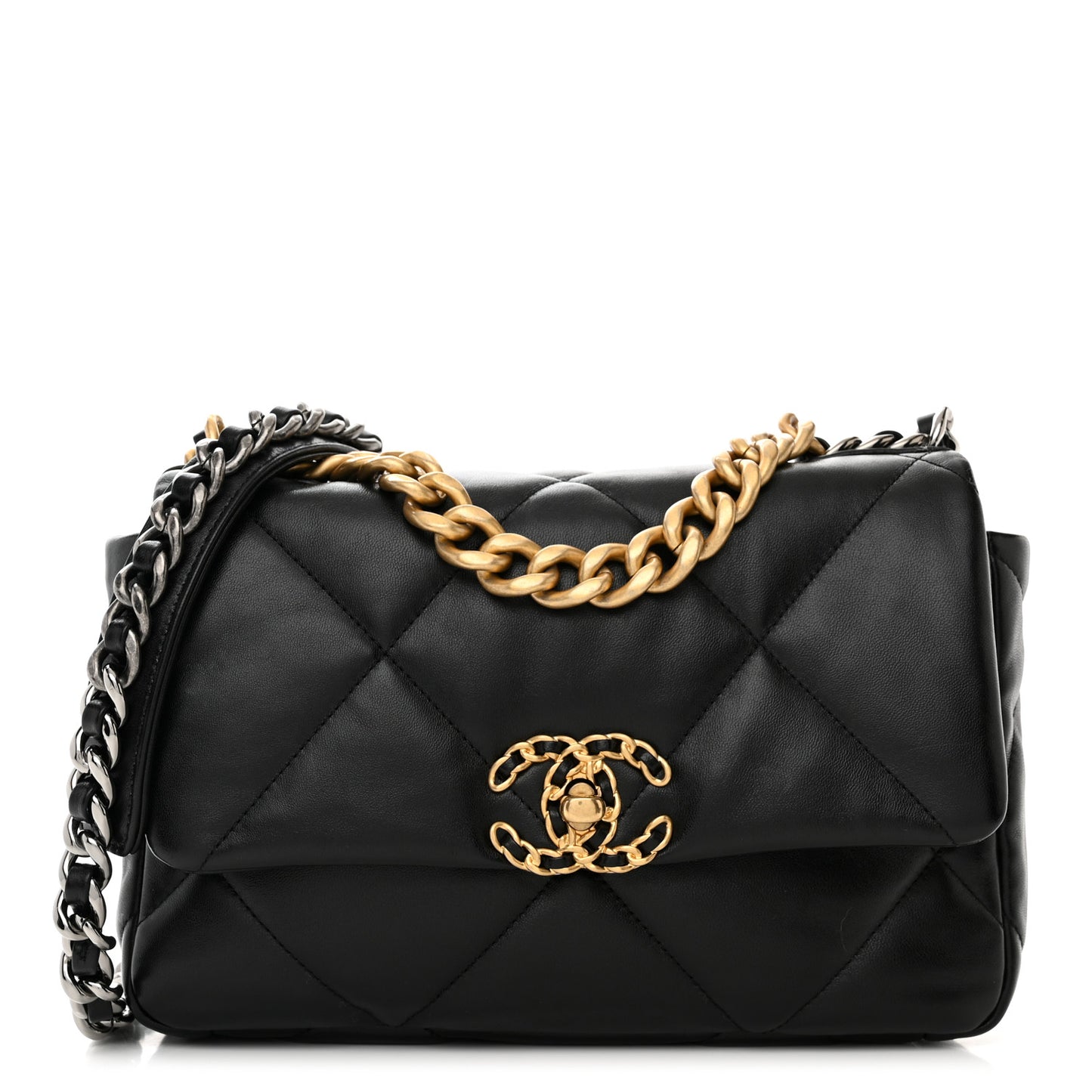 Lambskin Quilted Medium Chanel 19 Flap Black