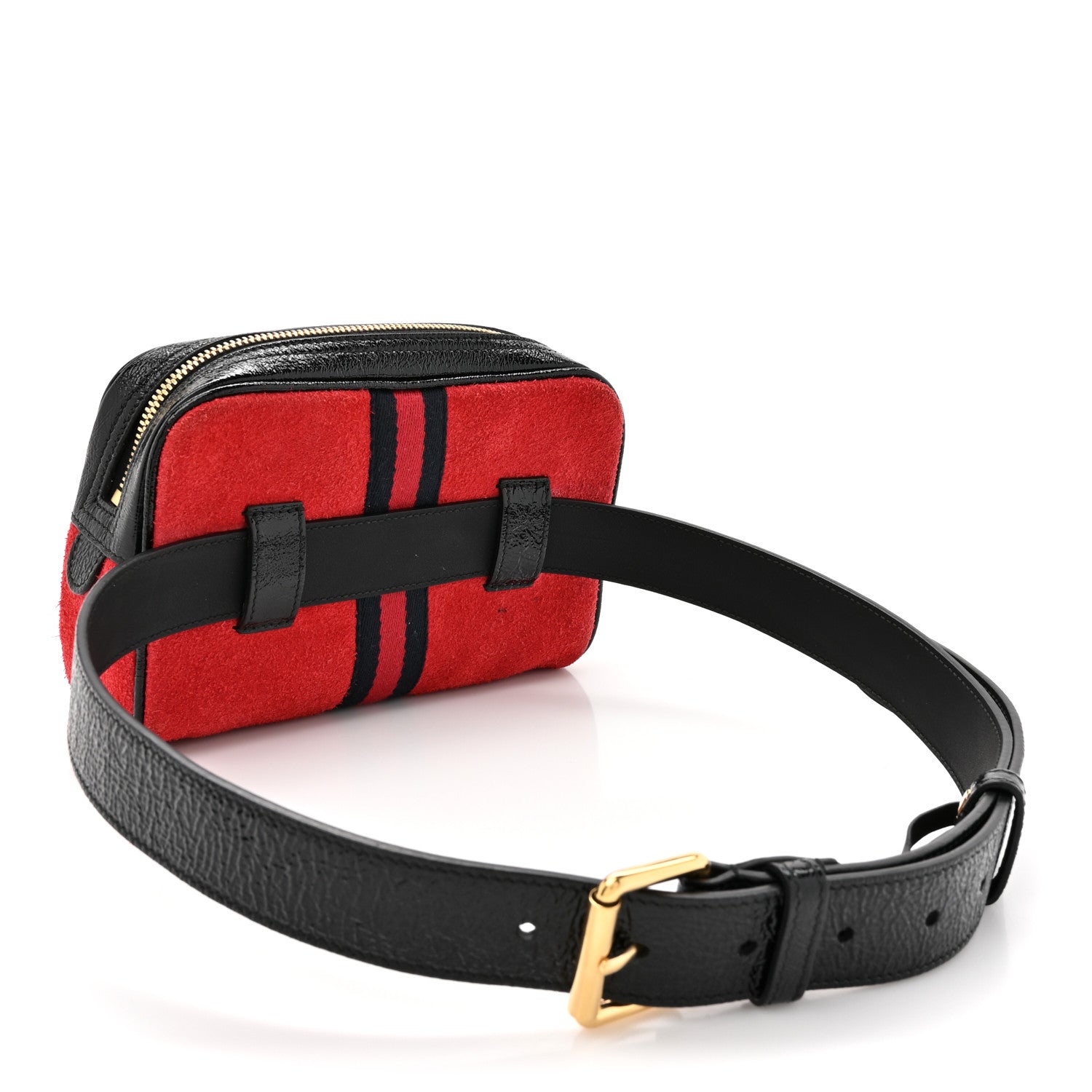 Gucci Suede Small Ophidia Belt Bag 85 34 Hibiscus Red 3 of 15