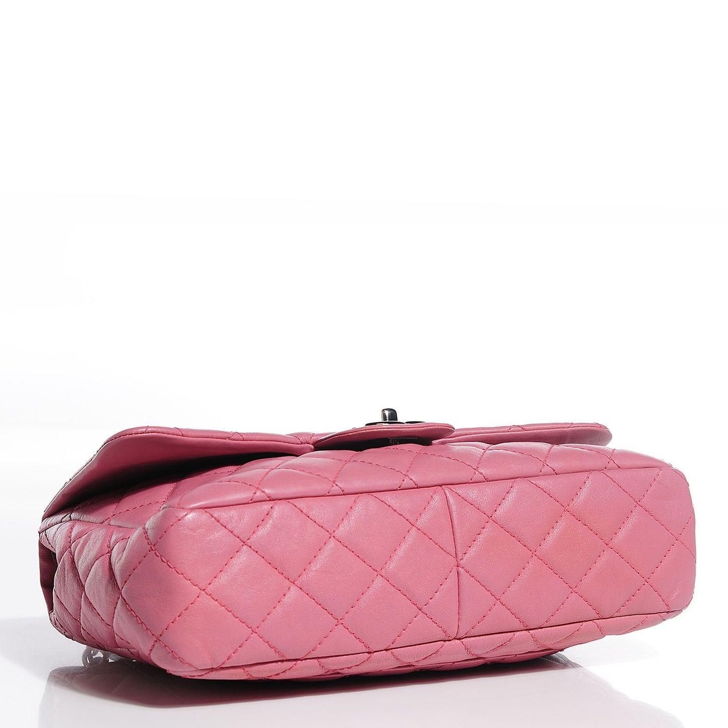 Washed Lambskin Quilted Jumbo Single Flap Bijoux Chain Pink
