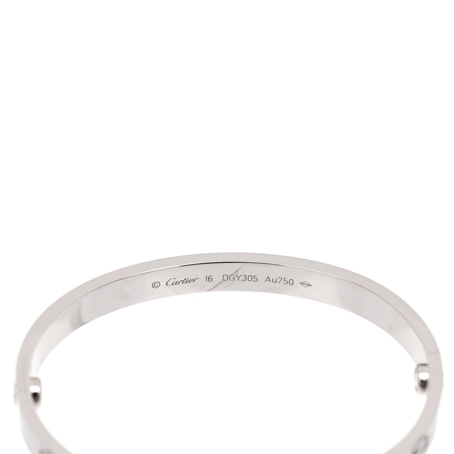 18K White Gold LOVE Bracelet 16