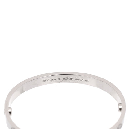 Cartier 18K White Gold LOVE Bracelet 16 4 of 6