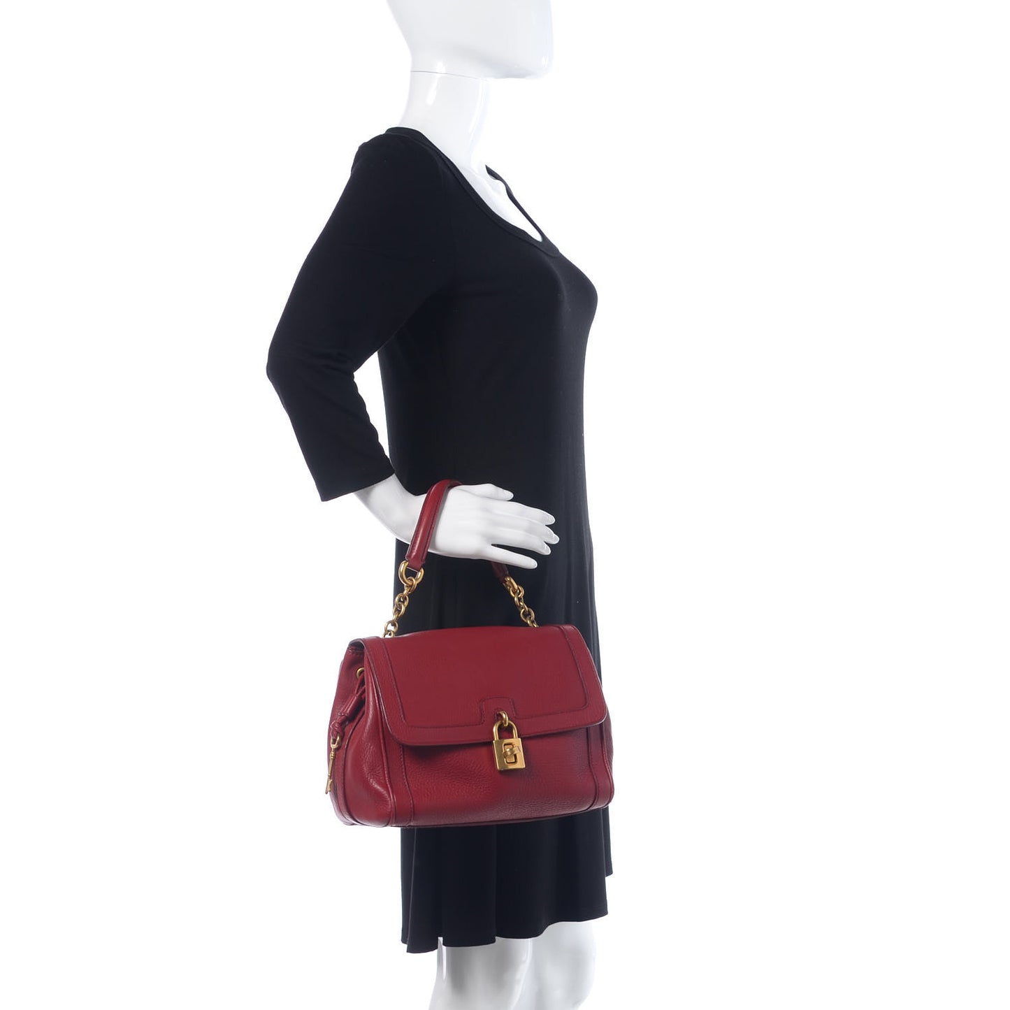 Calfskin Padlock Shoulder Bag Red