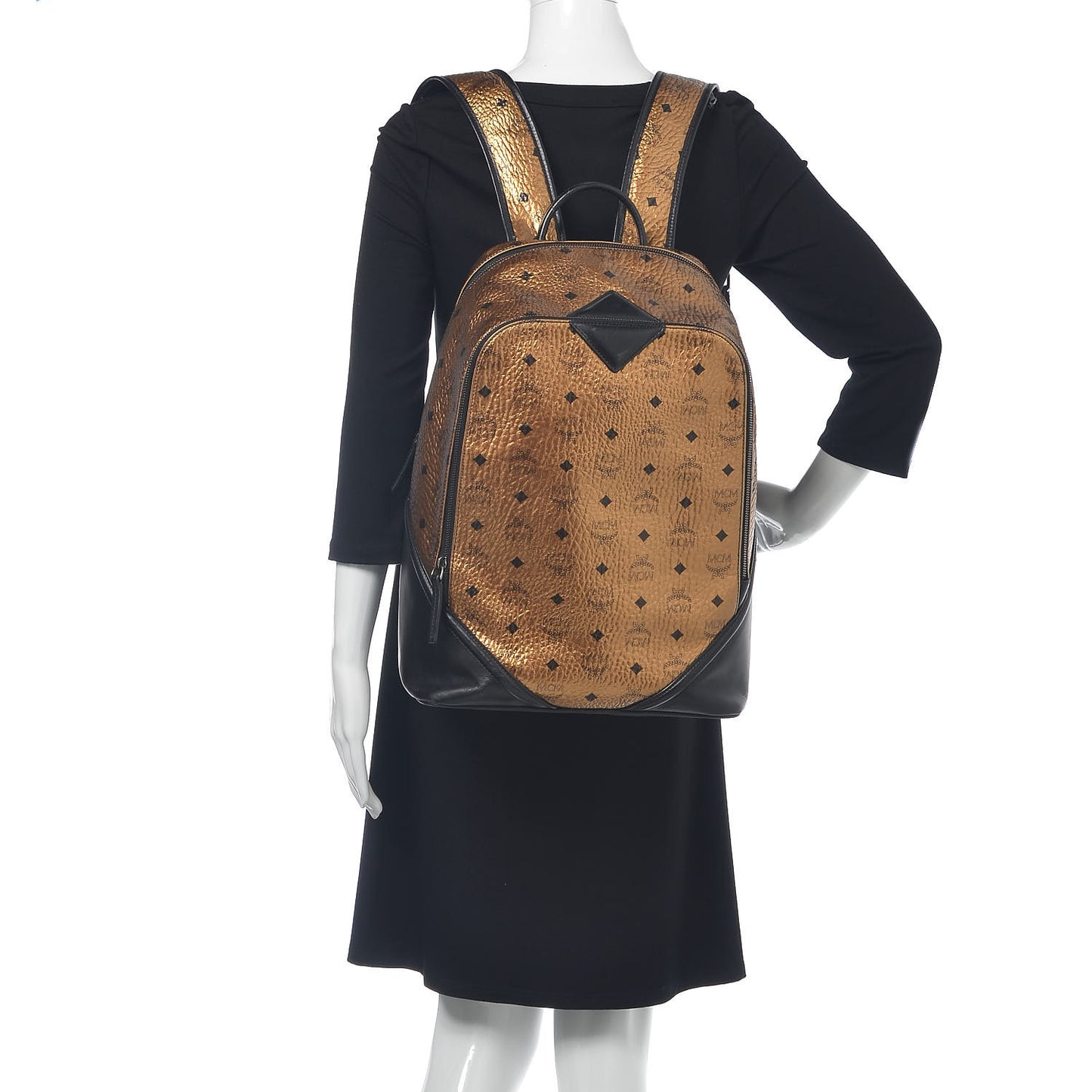 Metallic Visetos Medium Duke Backpack Gold