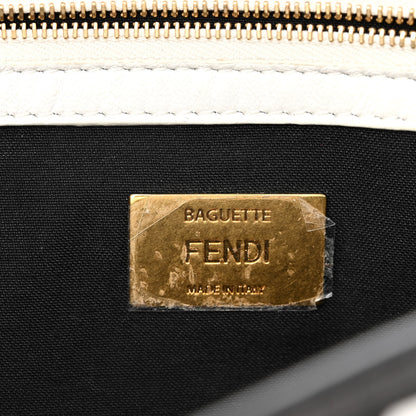 Fendi X JOSHUA VIDES Nappa FF Embossed Baguette White Black 6 of 10
