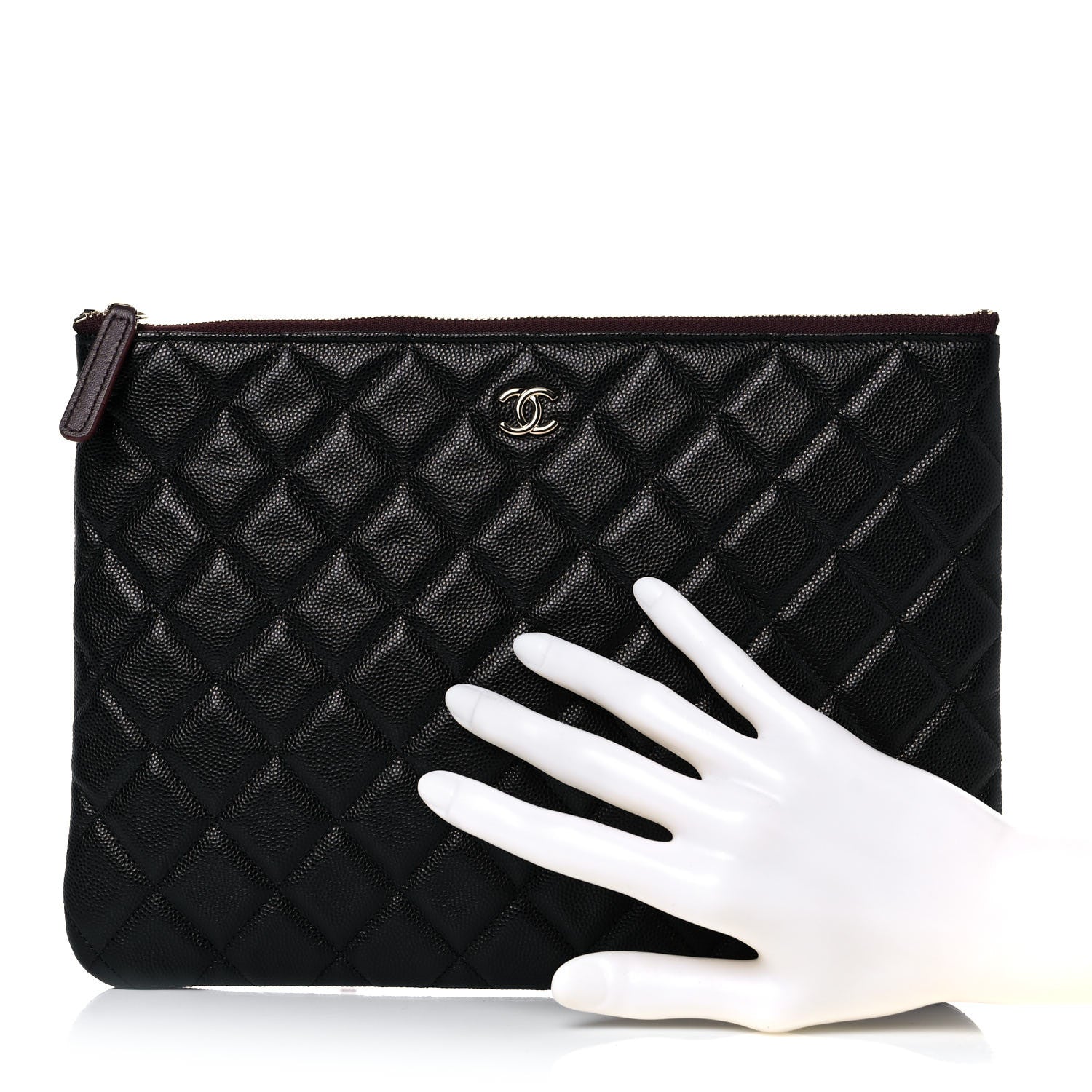 Chanel Caviar Quilted Medium Cosmetic Case Black 2 of 9