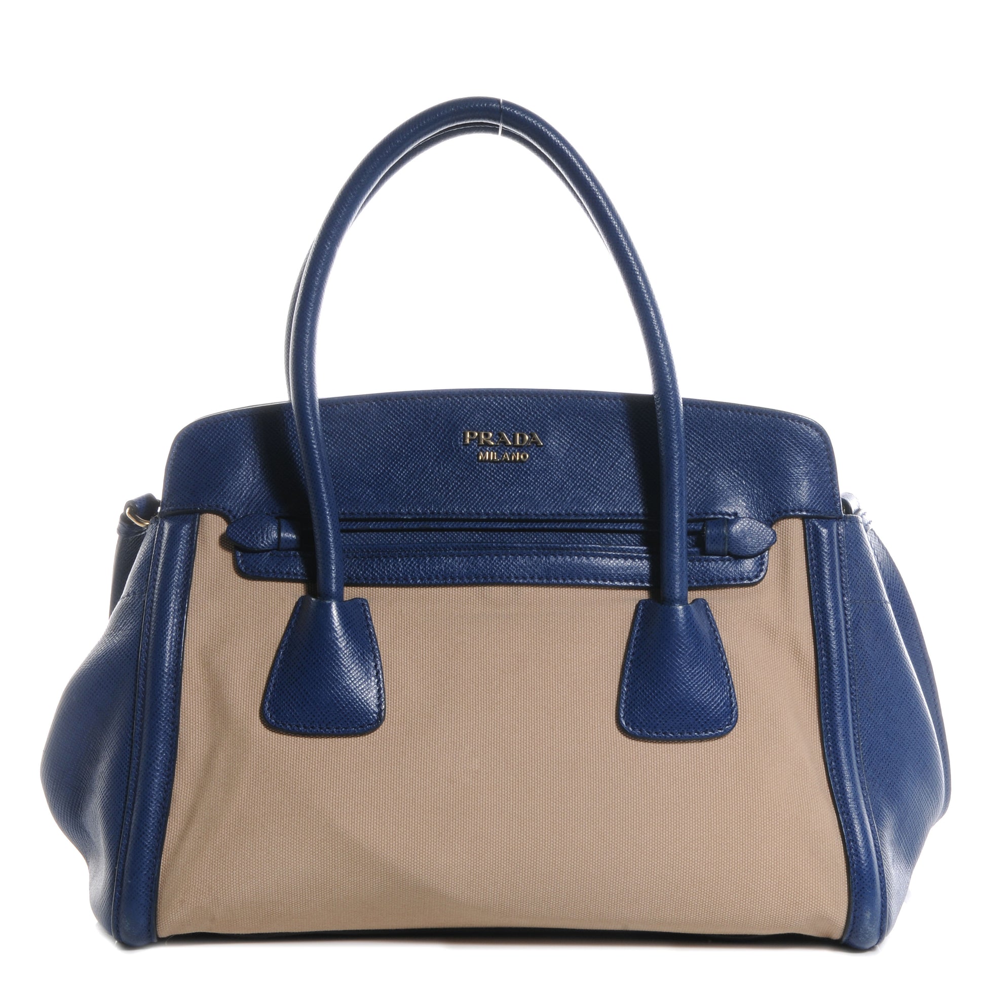 Prada Canapa Saffiano Cuir Tote Corda Bluette 1 of 8