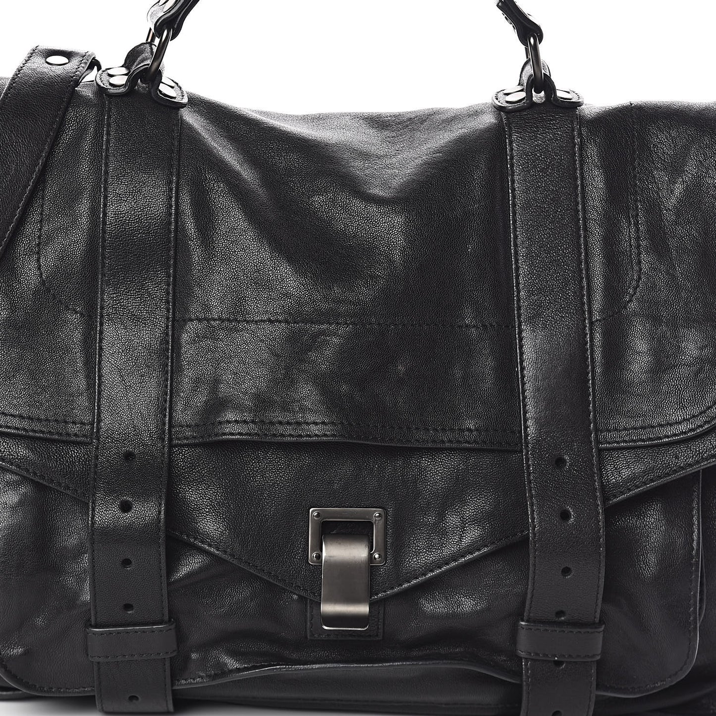 Lambskin PS1 Large Satchel Black