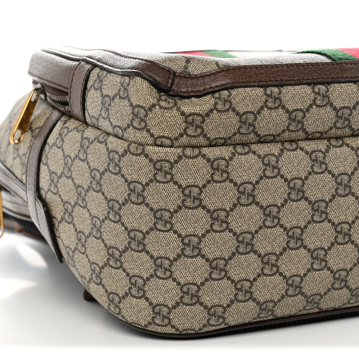 GG Supreme Monogram Medium Ophidia Day Backpack Brown