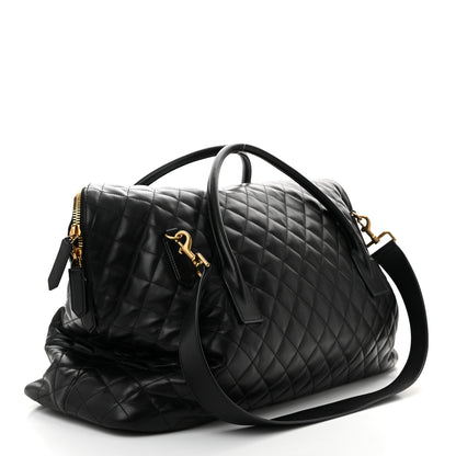Saint Laurent Calfskin Quilted ES Giant Travel Bag Black 3 of 10
