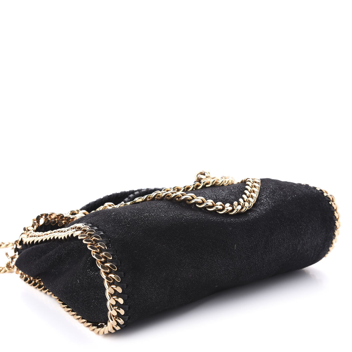 Stella McCartney Shaggy Deer Mini Falabella Fold Over Tote Black 5 of 11