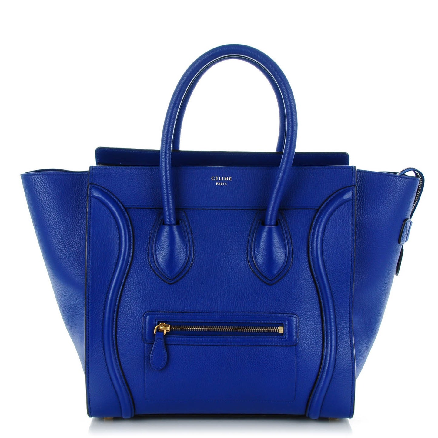 Drummed Calfskin Mini Luggage Indigo