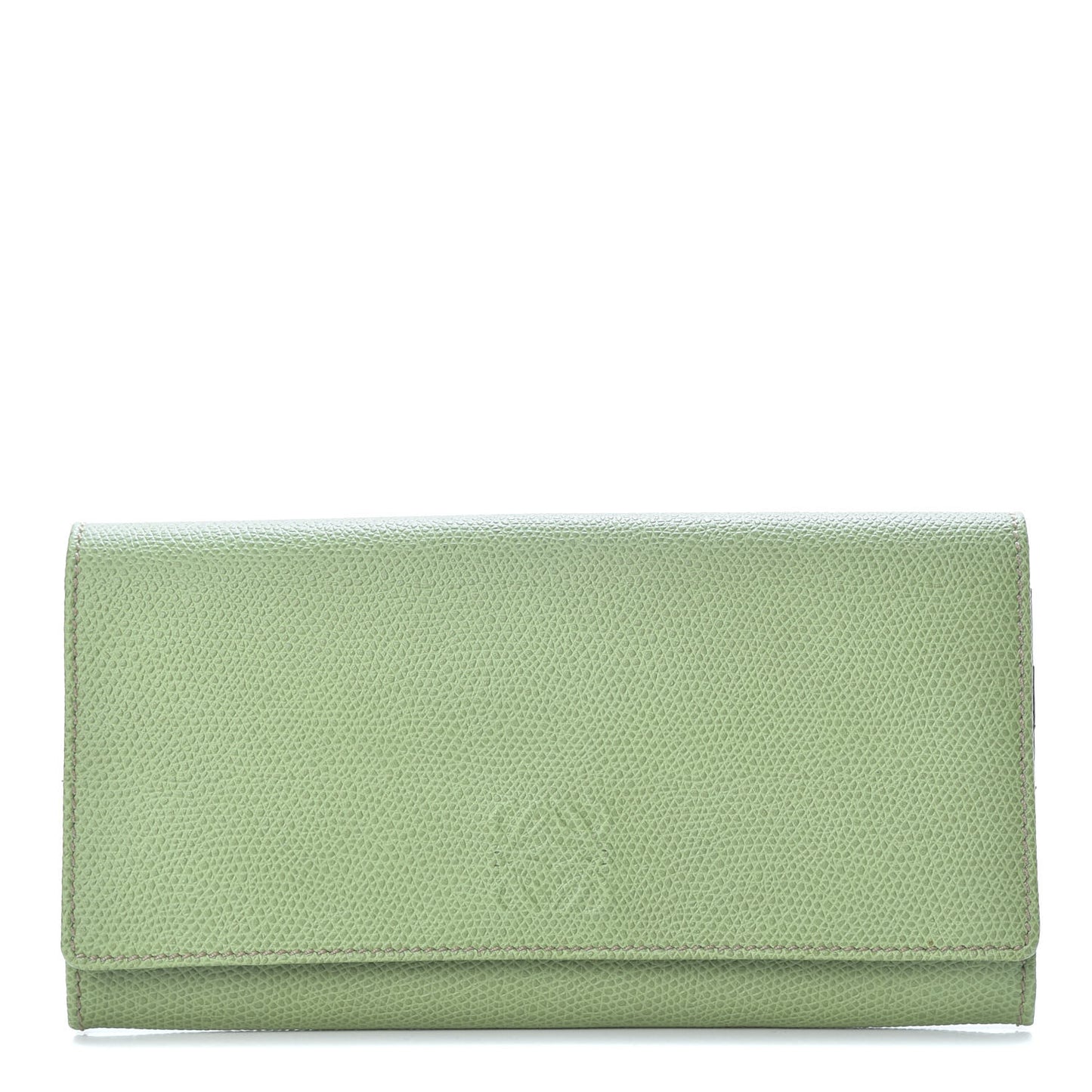 Grained Calfskin Continental Wallet Green