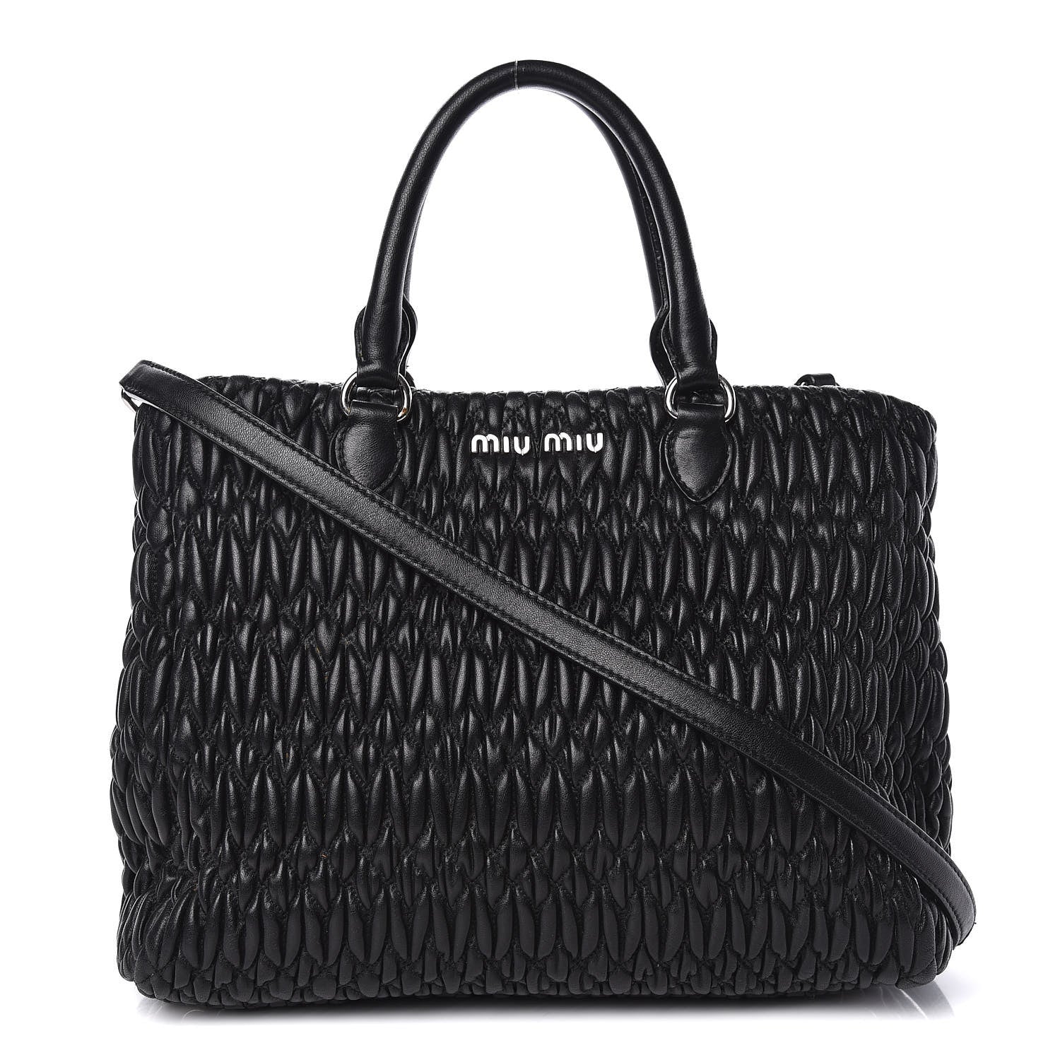 Miu Miu Nappa Matelasse Tote Black 1 of 10