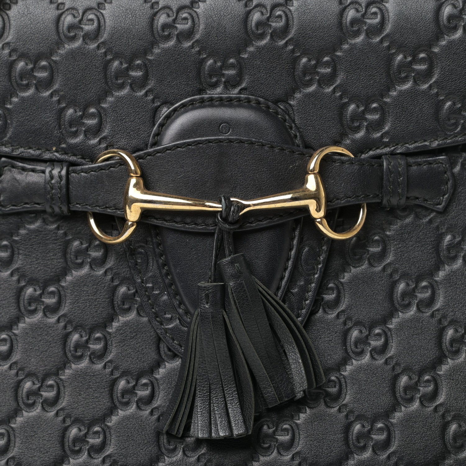 Gucci Guccissima Large Emily Chain Shoulder Bag Black 10 of 10