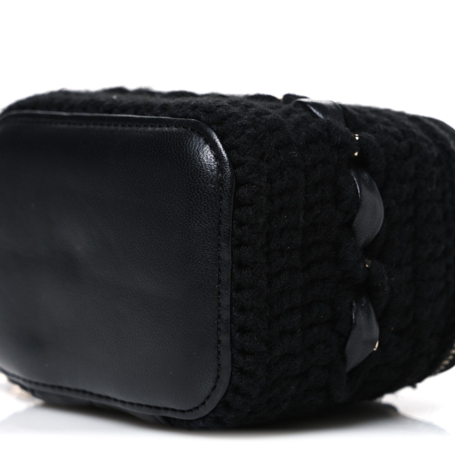 Chanel Lambskin Crochet Quilted Mini Vanity Case With Chain Black 10 of 10