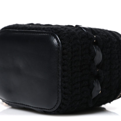 Chanel Lambskin Crochet Quilted Mini Vanity Case With Chain Black 10 of 10
