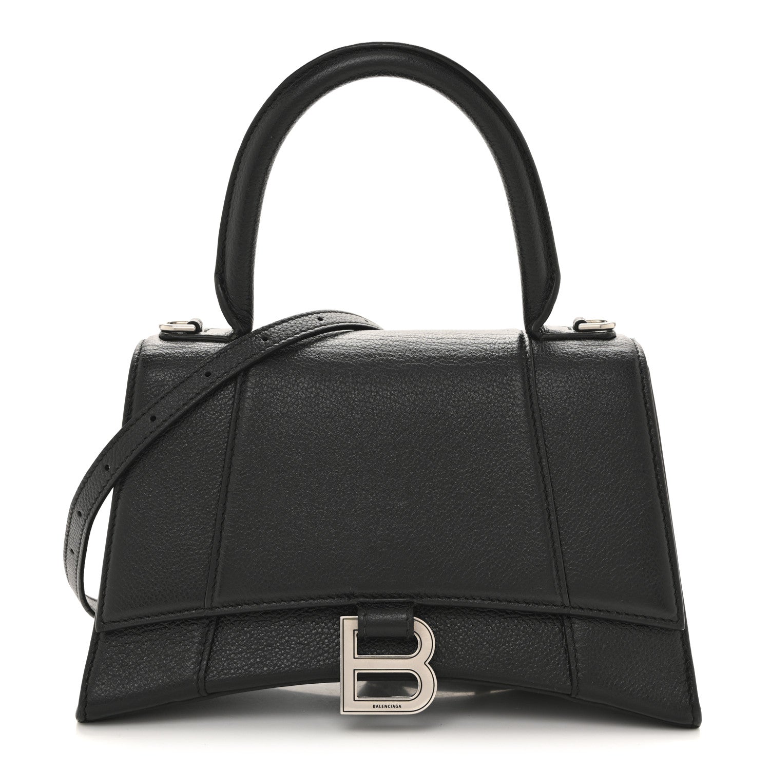 Balenciaga Grained Calfskin Small Hourglass Top Handle Bag Black 1 of 13