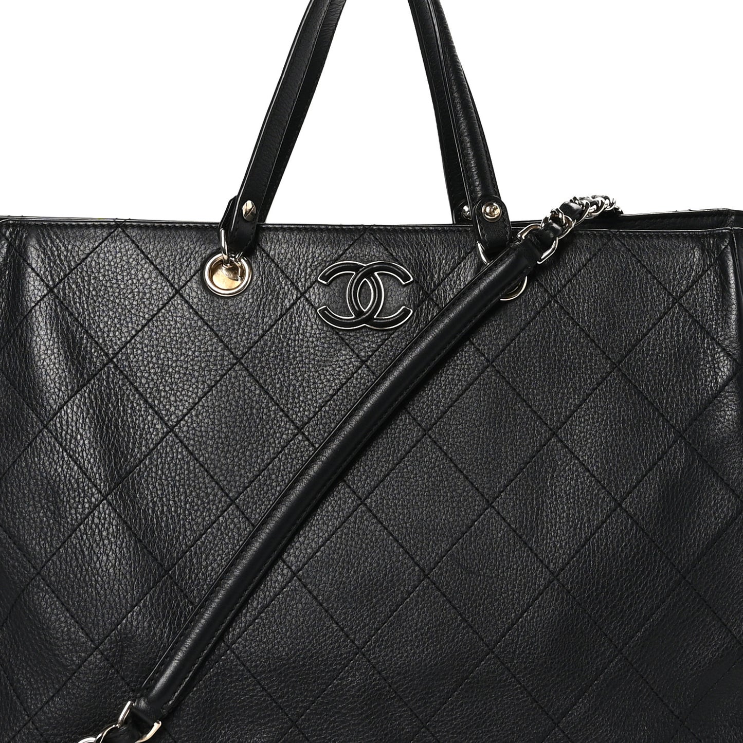 Bullskin Stitched Large Shopping Bag Black