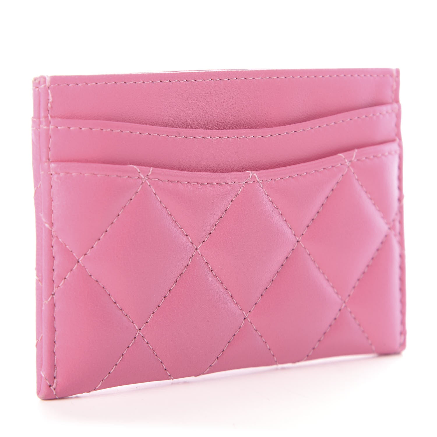 Chanel Lambskin Quilted Card Holder Pink 2 of 7