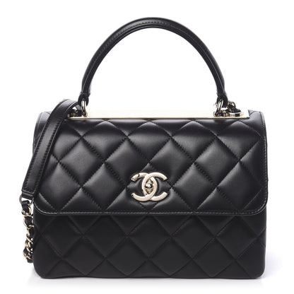 Chanel Lambskin Quilted Small Trendy CC Dual Handle Flap Bag Black 1 of 12