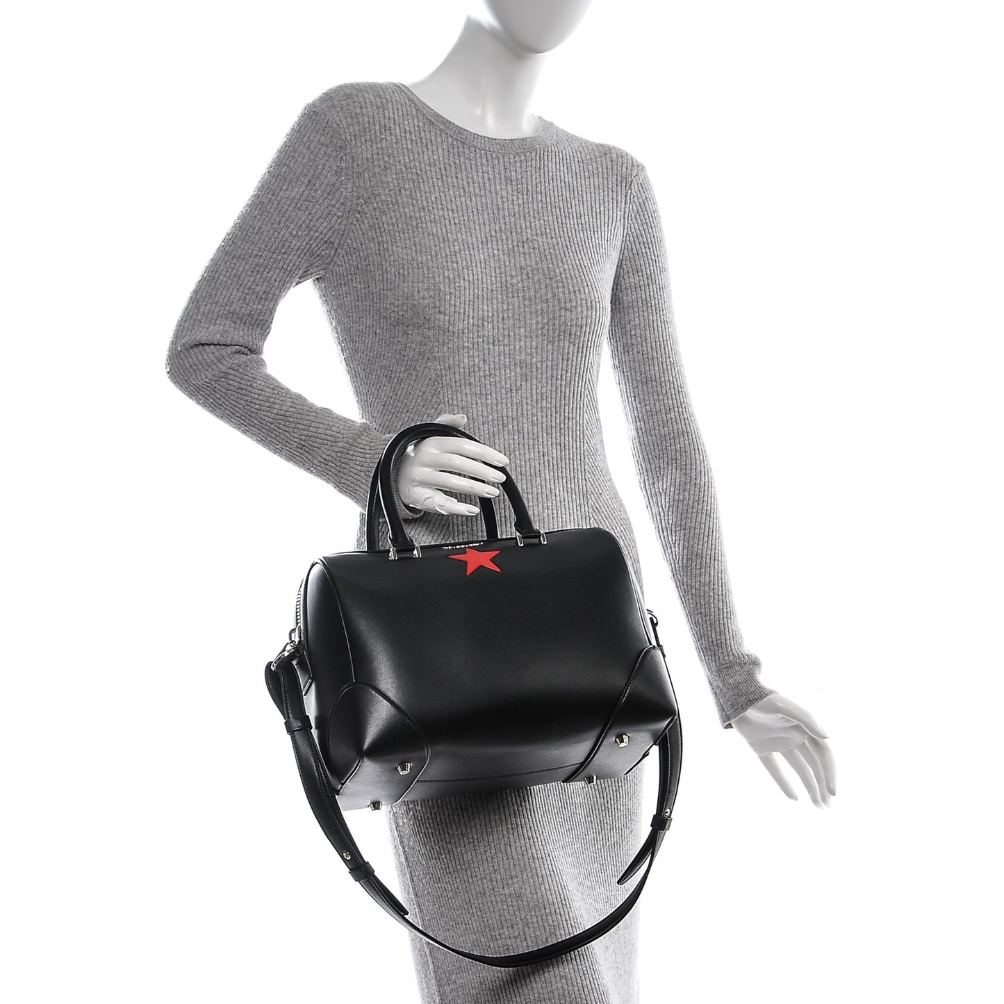 Calfskin Star Medium Lucrezia Black Red