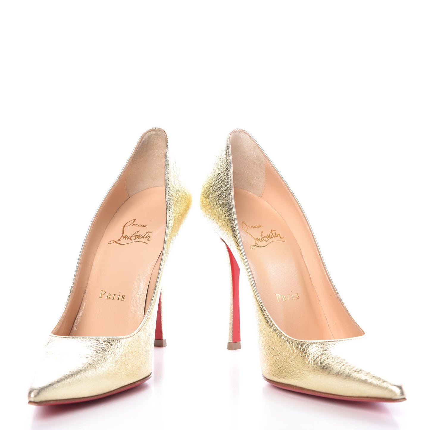Nappa Pepite Decoltish 100 Pumps 36 Gold