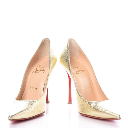Christian Louboutin Nappa Pepite Decoltish 100 Pumps 36 Gold 6 of 12