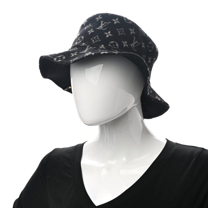 Louis Vuitton Wool Monogram Match Bucket Hat M Black White 2 of 8