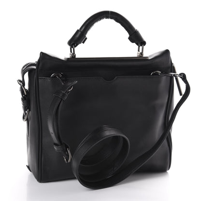 3.1 Phillip Lim 3.1 Goat Fur Calfskin Ryder Satchel Purple Black 3 of 9