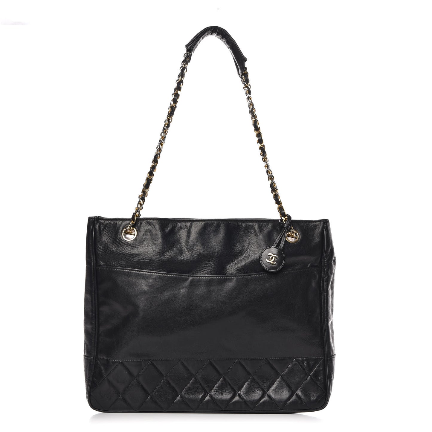 Lambskin Shopping Tote Black