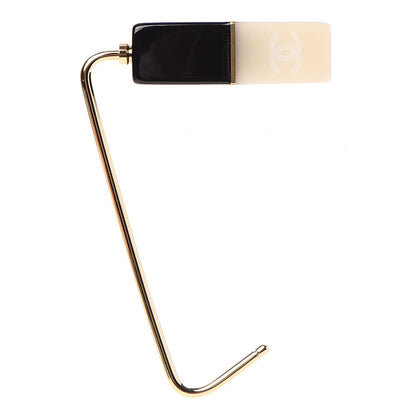 Chanel Resin CC Purse Hook Black White 1 of 3