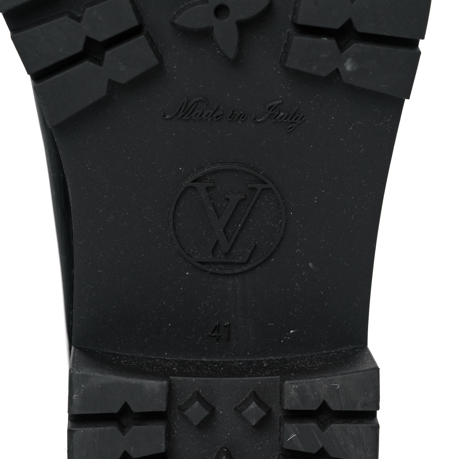 Louis Vuitton Rubber Embossed Monogram Drops Flat Half Boots 41 Black 6 of 8