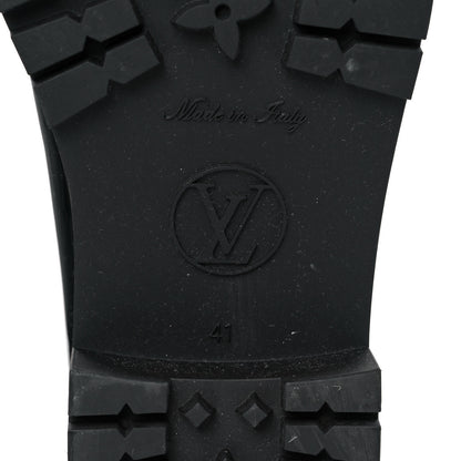 Louis Vuitton Rubber Embossed Monogram Drops Flat Half Boots 41 Black 6 of 8