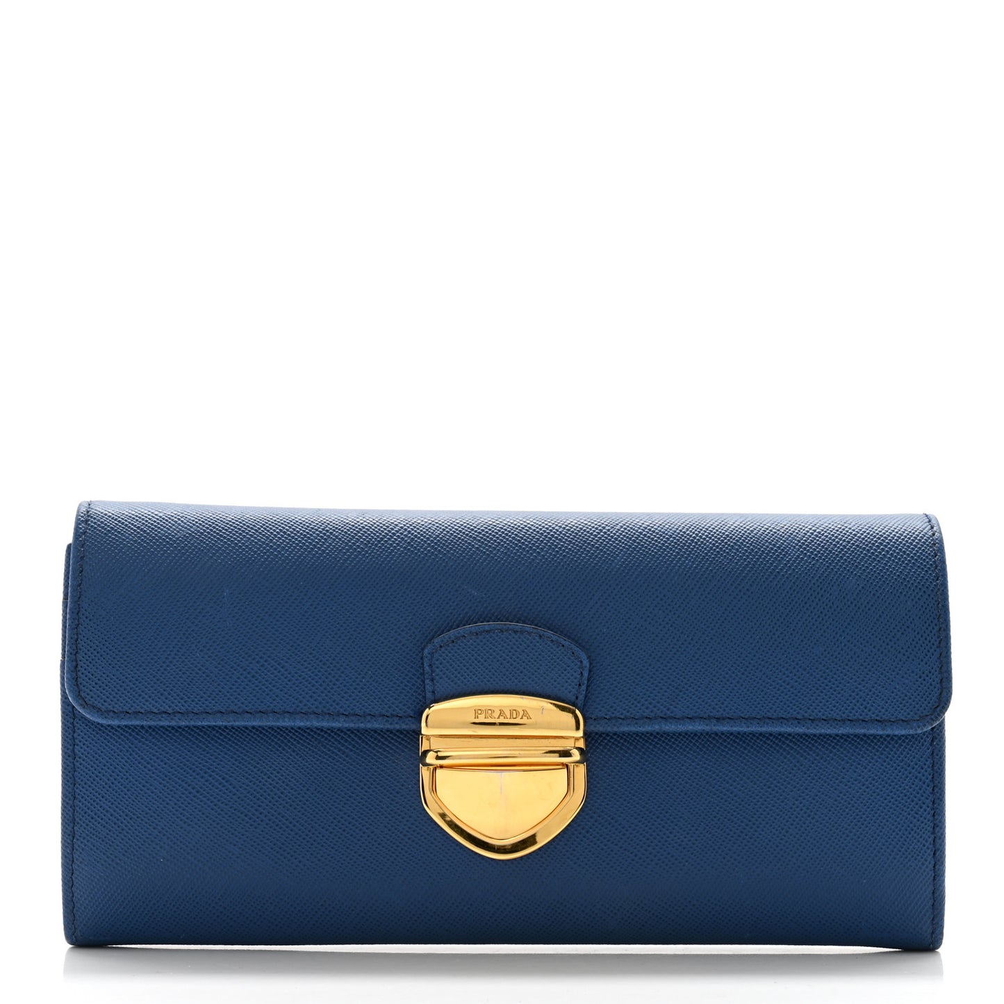 Saffiano Tuc Continental Flap Wallet Azzurro