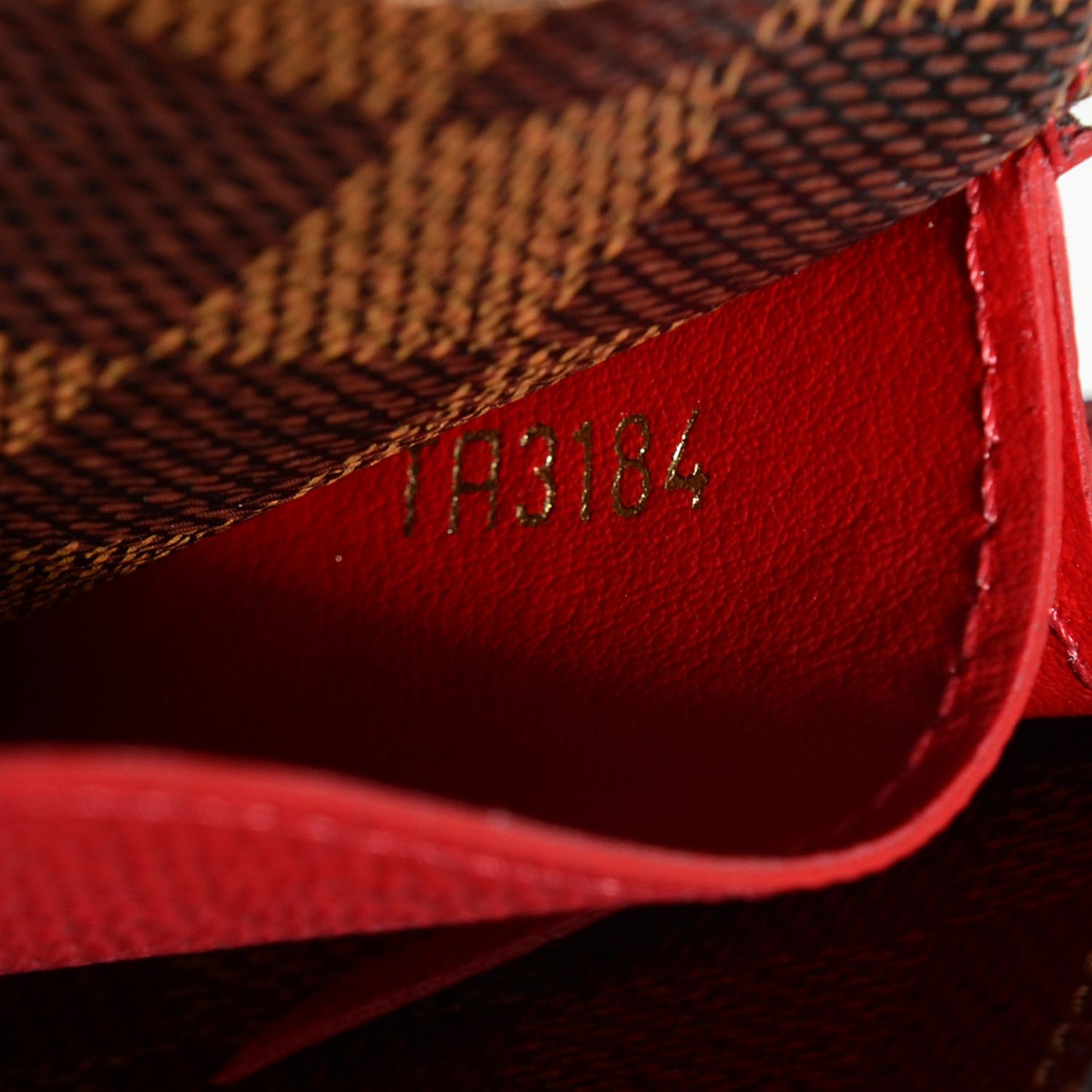 Damier Ebene Emilie Wallet Red