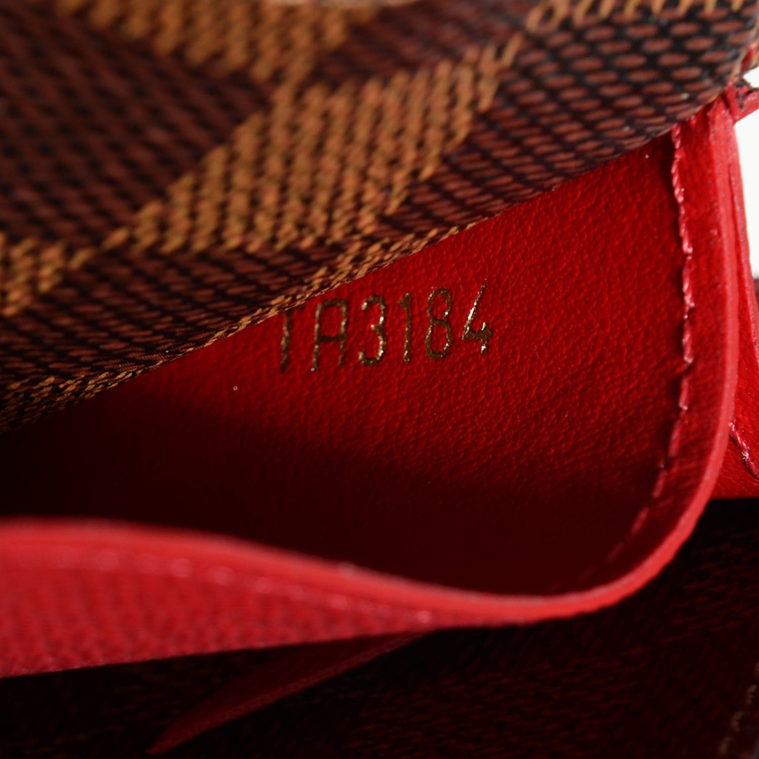 Louis Vuitton Damier Ebene Emilie Wallet Red 8 of 8