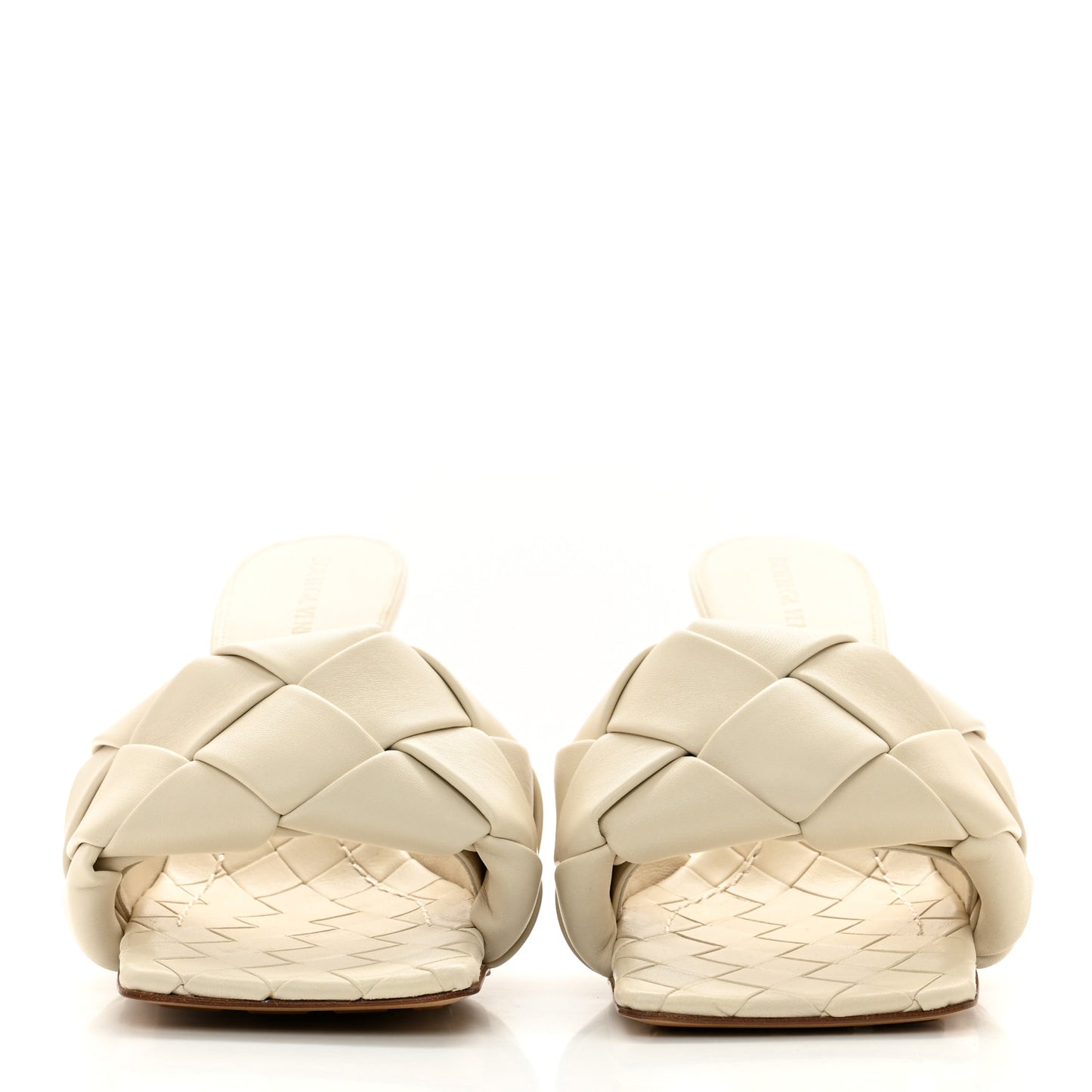Nappa Maxi Intrecciato Lido Mule Sandals 37.5 Wax
