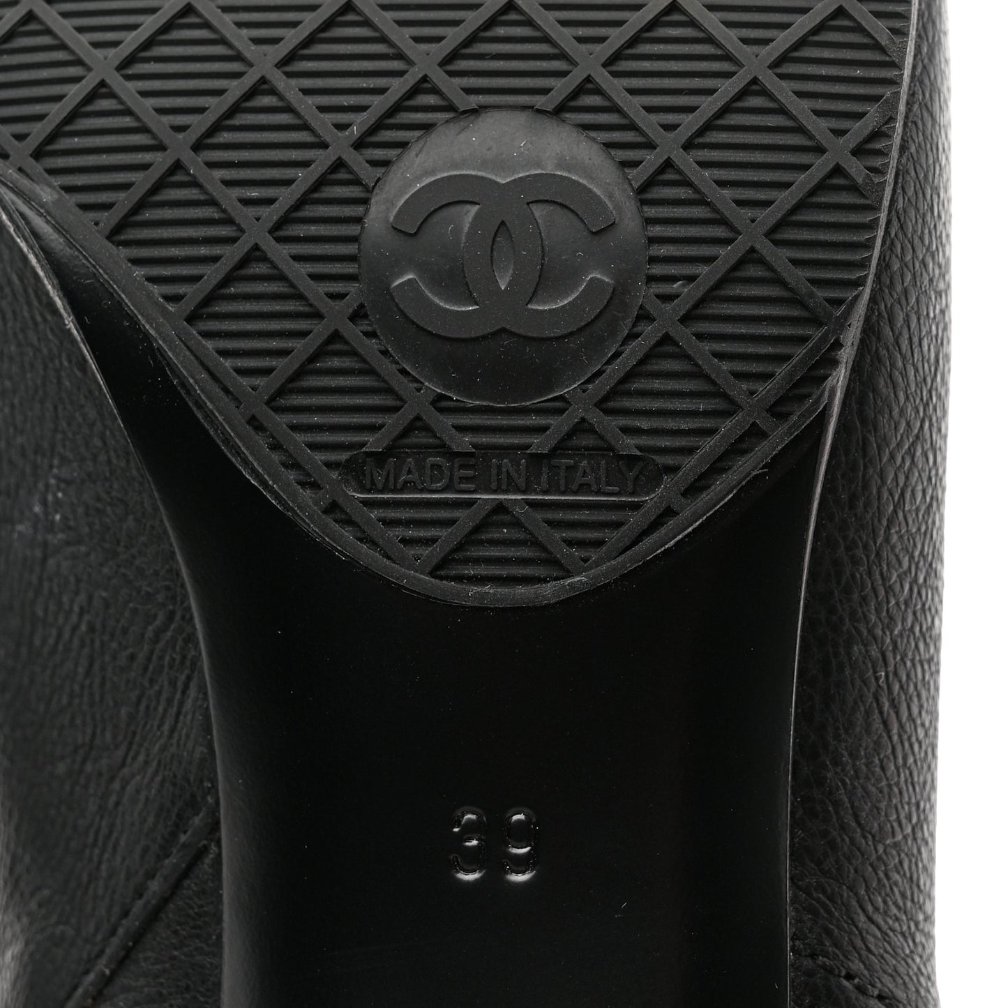 Goatskin Calfskin CC Short Boots 39 Black White