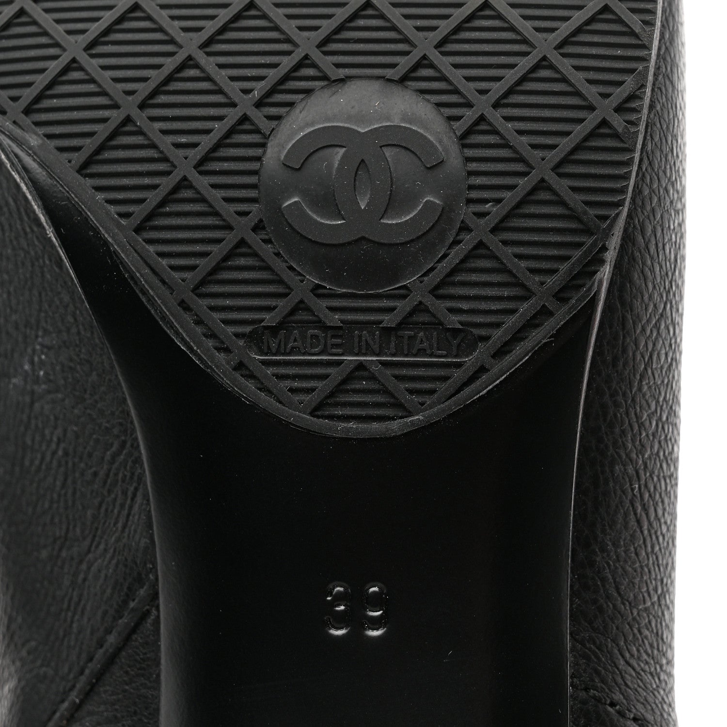 Chanel Goatskin Calfskin CC Short Boots 39 Black White 6 of 9