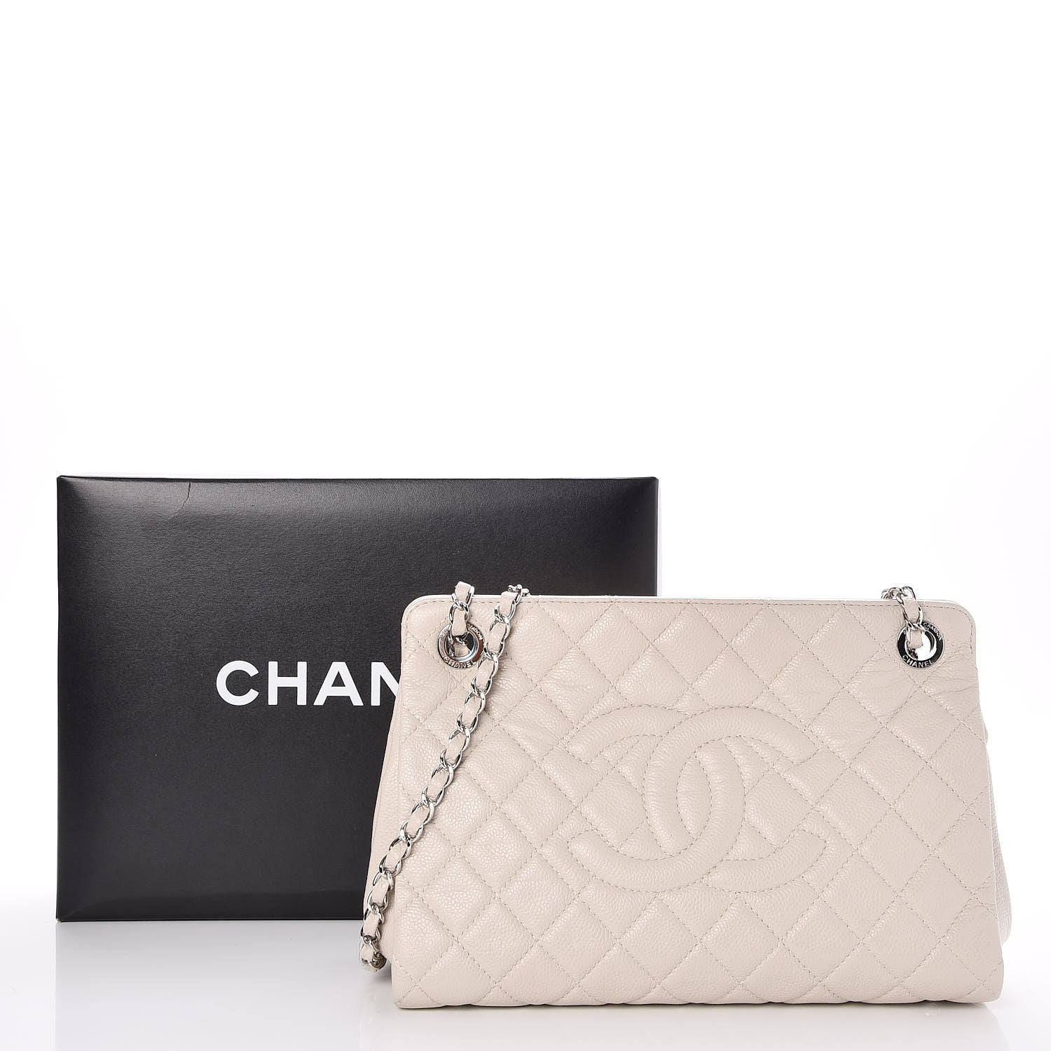 Chanel Caviar Timeless CC Shopping Tote Beige Clair 8 of 8