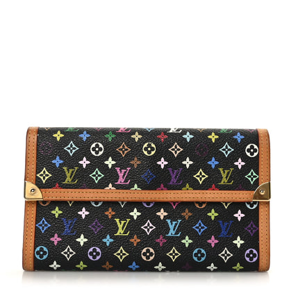 Louis Vuitton Monogram Multicolor Porte Tresor International Wallet Black 1 of 10