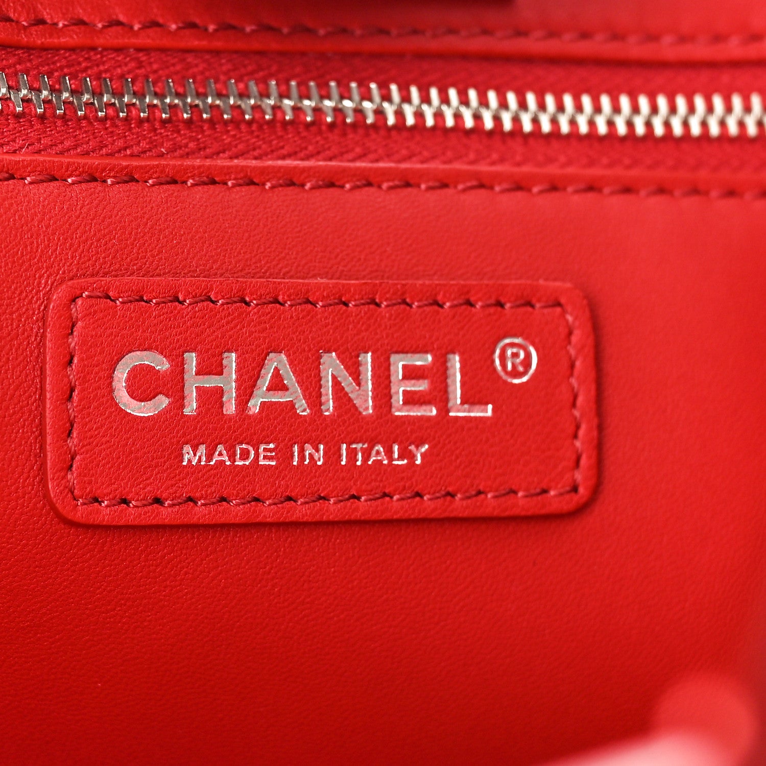Chanel Bullskin Stitched Medium Shopping Bag Red 6 of 10